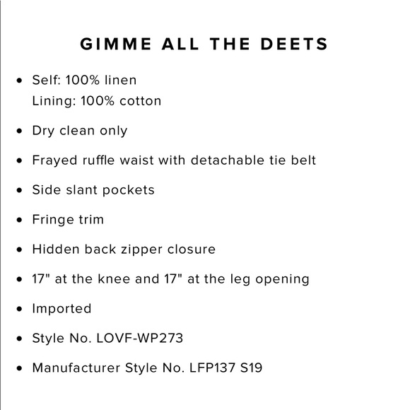 Lovers + Friends Revolve Linen Frayed Annette Pant - Picture 7 of 7